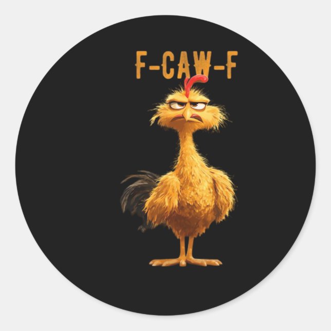 Adesivo F-Caw-F Frango Clássico Estilo Retro (Frente)