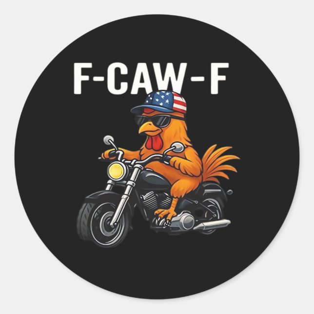 Adesivo F-Caw-F Frango Clássico Gráfico Estético (Frente)