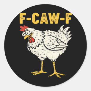 Adesivo F-Caw-F Frango Clássico Retro Legal