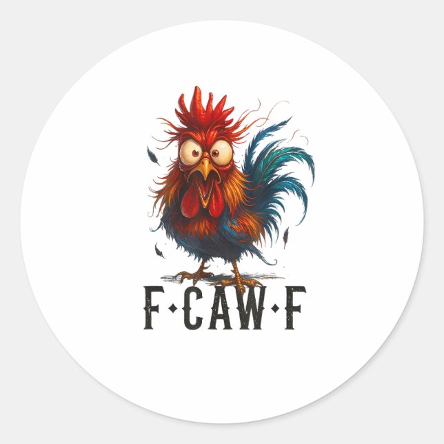 Adesivo F-Caw-F Frango Galo Meme Engraçado (Frente)