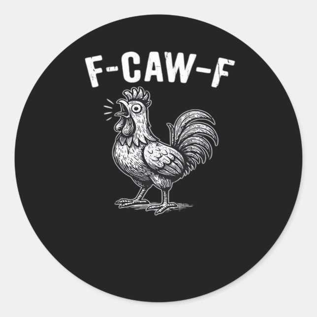 Adesivo F-Caw-F Frango Gráfico Retro (Frente)