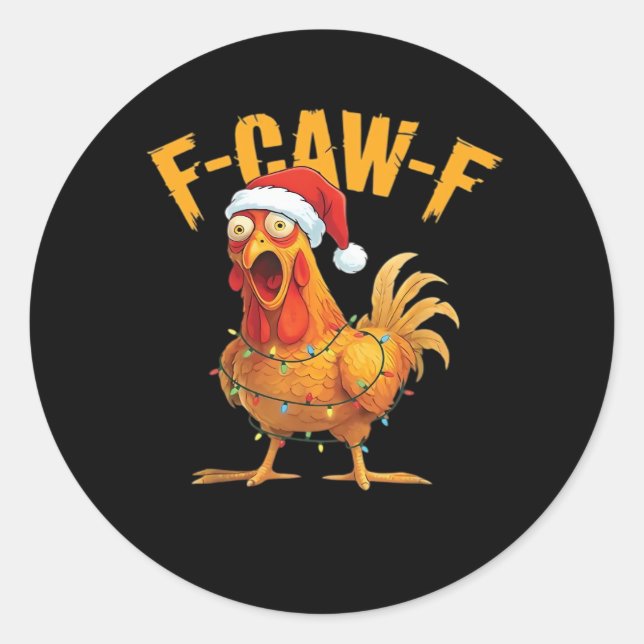 Adesivo F-Caw-F Frango Natal Essencial (Frente)