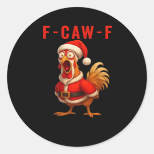 Adesivo F-Caw-F Frango Natal Vintage Legal