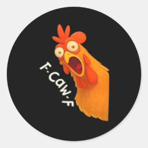 Adesivo F-Caw-F Frango Retro Clássico