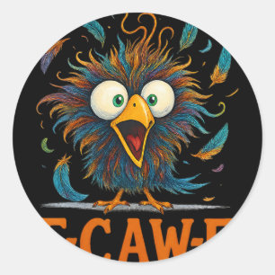 Adesivo F-caw-f Galinha Desarrumada Engraçada Passaro Fran