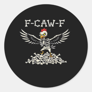 Adesivo F Caw F Galinha Engraçada de Halloween Estilo Lega