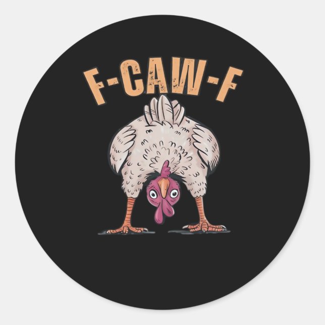 Adesivo F Caw F Galinha Engraçada Estilo Clássico Retro Le (Frente)