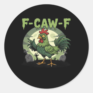 Adesivo F Caw F Galinha Engraçada Halloween Vintage Clássi