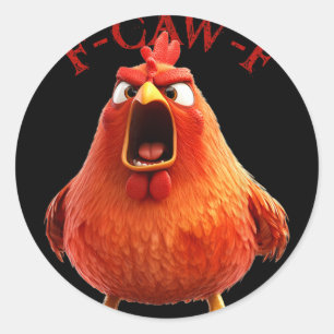 Adesivo F-caw-f Galo Frango Engraçado Citação de Humor