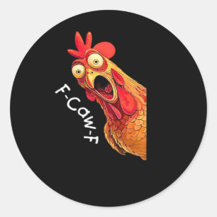 Adesivo F-Caw-F-Gráfico Clássico Vintage de Frango