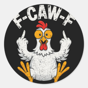 Adesivo F-caw-f Humor de Frango Engraçado F-caw-f Citação