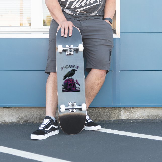 Adesivo F-Caw-F Pássaro Negro Engraçado (Patinador)