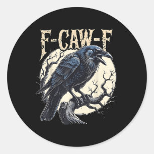 Adesivo F-caw-f Raven Funny Crow Pun Retro Gothti