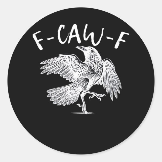 Adesivo F-Caw-F Raven Retro Clássico (Frente)