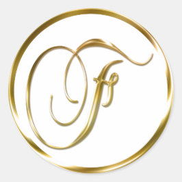 Adesivo F Monograma Faux Envelope Dourado Ou Favorecer Sel