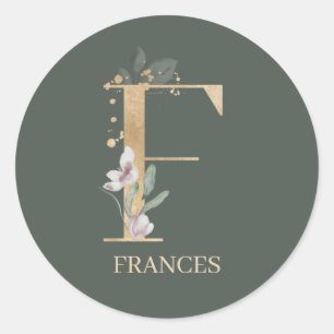 Adesivo F Monograma Floral Personalizado