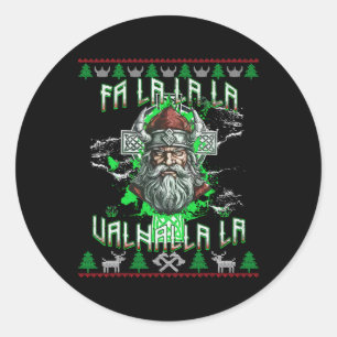 Adesivo Fa La 8 Valhalla Santa Hat Viking Skull Natal