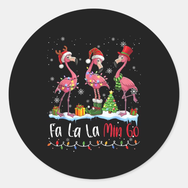 Adesivo Fa La La La Mingo Flamingo Christmas Lover  (Frente)