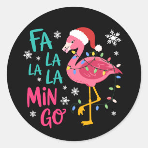 Adesivo Fa La La La Mingo Natal Flamingo Rosa Amante