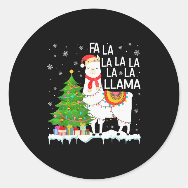 Adesivo Fa La La Llama Christmas Funny Xmas Pajamas Animal (Frente)