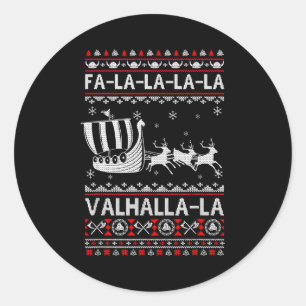 Adesivo Fa La La Valhalla Navio Viking Natal Xmas Feio 