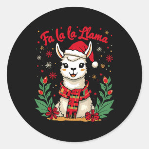 Adesivo Fa La Llama Funny Llama Christmas Alpaca Animal