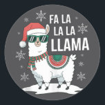 Adesivo Fa La Llama Funny Llama Natal Pijamas Xmas<br><div class="desc">Fa La Llama Funny Llama Natal Pijamas Xmas Crianças</div>