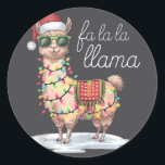 Adesivo Fa La Llama Funny Llama Natal Pijamas Xmas<br><div class="desc">Fa La Llama Funny Llama Natal Pijamas Xmas</div>