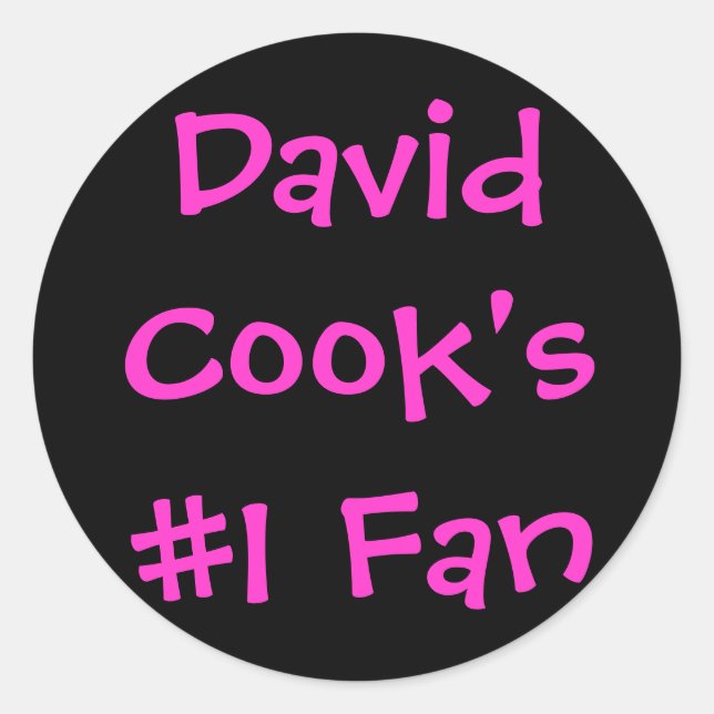 Adesivo Fã nº 1 de David Cook (Frente)
