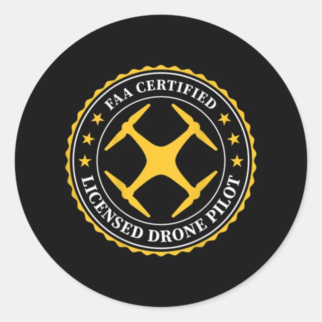 Adesivo FAA Certified Licensed Drone Pilot - BACK DESIGN (Frente)