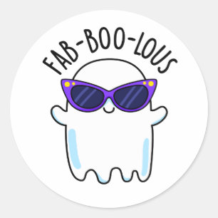 Adesivo Fab-Boo-Lous Ghost Pun Fashionável do Halloween