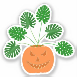 Adesivo Fábrica de Monstera do Halloween em Pumpkin