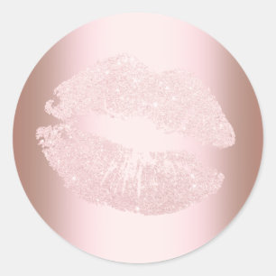 Adesivo Fabricação de lábios elípticos de ouro-rosa modern