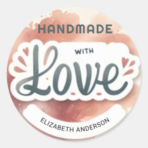 Adesivo Fabricado à mão com Aquarela de Amor