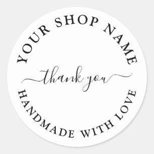 Adesivo Fabricado à mão com nome comercial Love Obrigado
