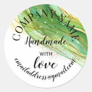 Adesivo Fabricado à mão com nome de empresa amorosa, class