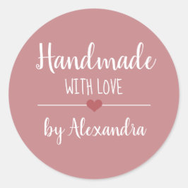 Adesivo Fabricado à mão com o nome de script pink de vinta