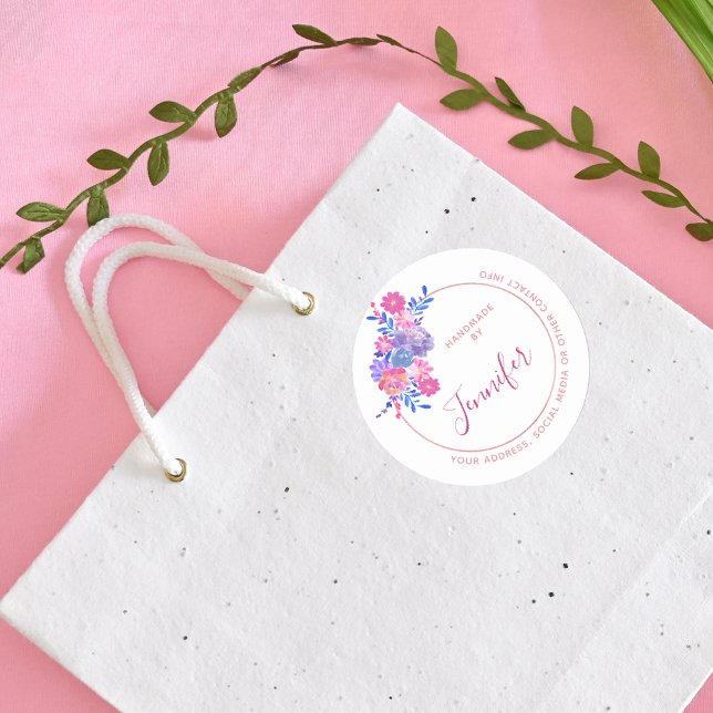 Adesivo Fabricado à mão por você Nome personalizado e Info (Criador carregado)