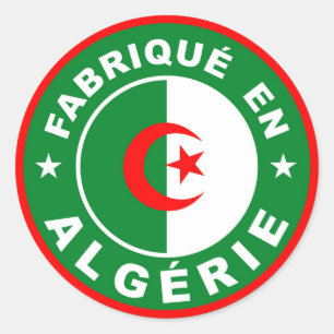 Adesivo fabricado com o rótulo da argélia fabrique algerie