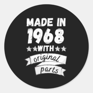 Adesivo fabricado em 1968 com peças originais,