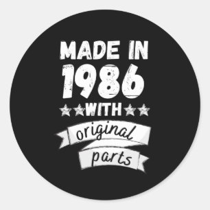 Adesivo fabricado em 1986 com peças originais,