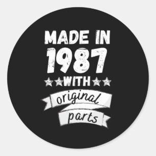 Adesivo fabricado em 1987 com peças originais,