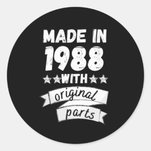 Adesivo fabricado em 1988 com peças originais,