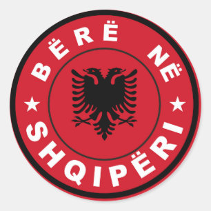 Adesivo fabricado em albania country flag label bere shqip
