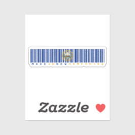 Adesivo Fabricado em New Hampshire Barcode Flag Sticker -