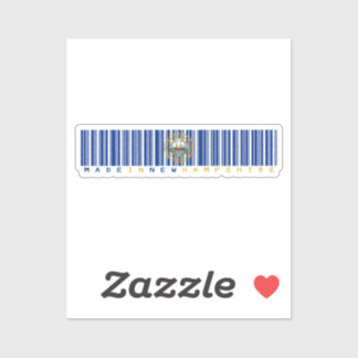 Adesivo Fabricado em New Hampshire Barcode Flag Sticker -
