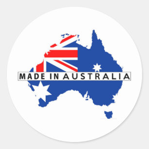 Adesivo fabricado na austrália — rótulo do produto de refe