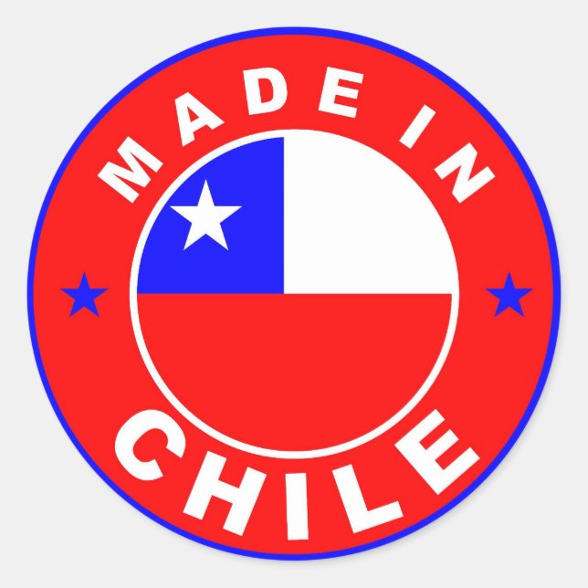 Adesivo fabricado na região do chile - flag (Frente)