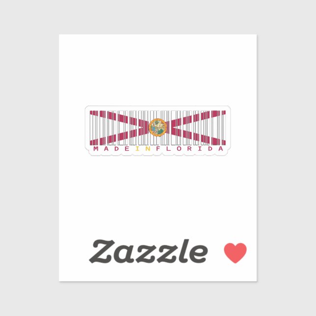 Adesivo Fabricado no Flórida Barcode Flag Sticker (Folha)
