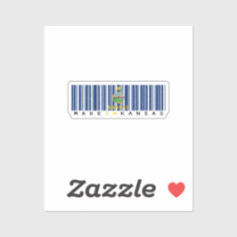 Adesivo Fabricado no Kansas Barcode Flag Sticker - Orgulho